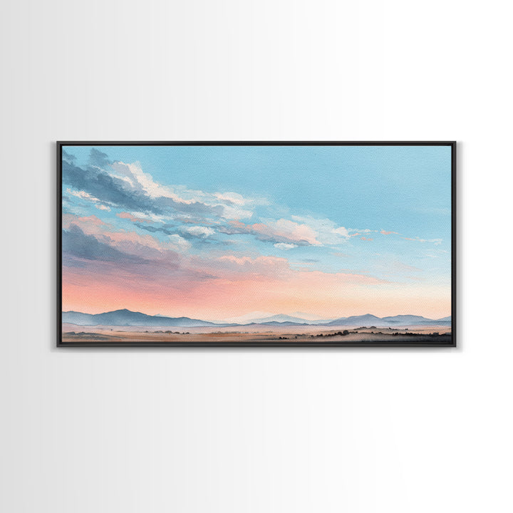 Peaceful Desert Horizon Canvas Print, Yoga Studio Art, Contemporary Art, Yoga Studio Decor, Balance, African American Art, YSA-2x1-32