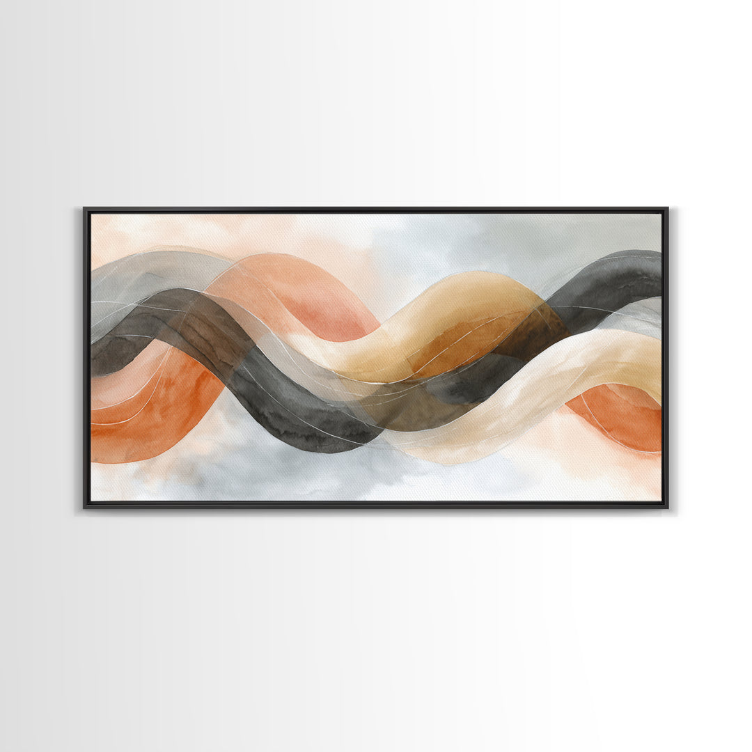 Incense Smoke Forming Abstract Curves Canvas Print, Yoga Studio Art, Contemporary Art, Yoga Studio Decor, Abstract Art, Balance, YSA-2x1-41