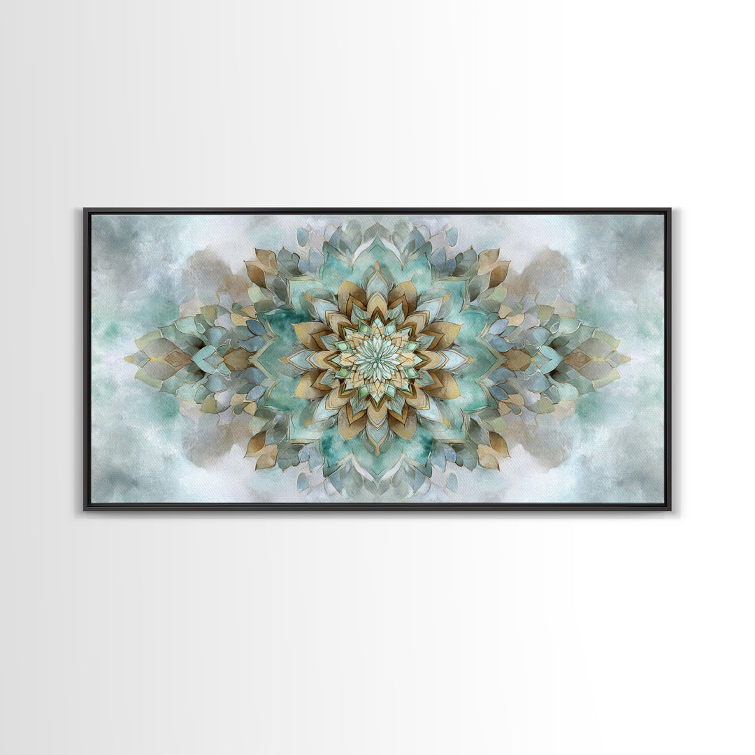 Mandala in Soft Earth Tones Canvas Print, Yoga Studio Art, Wall Art Print, Yoga Studio Decor, Oil Painting, Balance, Yoga Gift, YSA-2x1-77