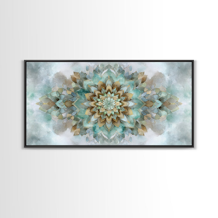 Mandala in Soft Earth Tones Canvas Print, Yoga Studio Art, Wall Art Print, Yoga Studio Decor, Oil Painting, Balance, Yoga Gift, YSA-2x1-77
