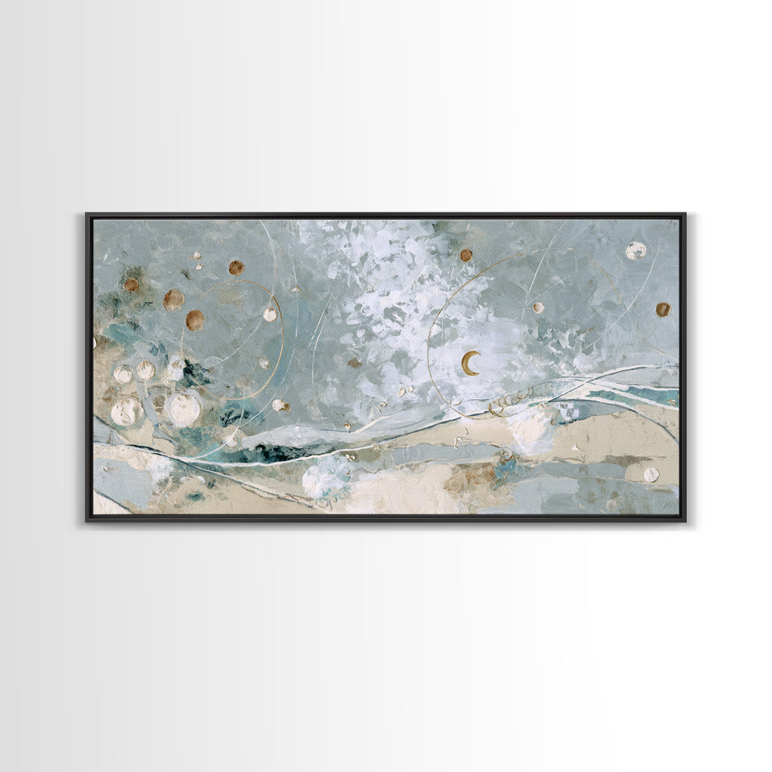 Crescent Moon and Stars Framed Canvas Print, Yoga Studio Art, Home Decor, Yoga Studio Decor, Fine Art, Balance, Custom Wall Art, YSA-2x1-86