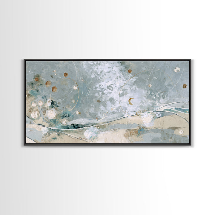 Crescent Moon and Stars Framed Canvas Print, Yoga Studio Art, Home Decor, Yoga Studio Decor, Fine Art, Balance, Custom Wall Art, YSA-2x1-86