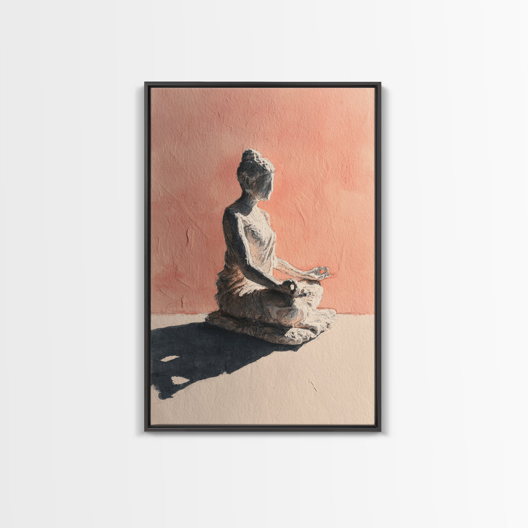 Seated Meditation Figure Framed Canvas Print, Yoga Studio Art, Wall Art Print, Yoga Studio Decor, Fine Art, Balance, Yoga Gift, YSA-2x3-33