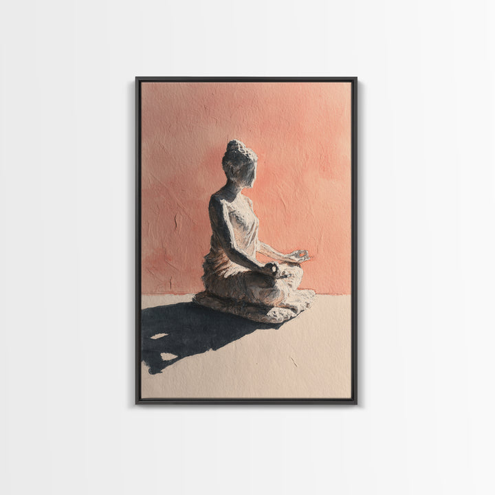 Seated Meditation Figure Framed Canvas Print, Yoga Studio Art, Wall Art Print, Yoga Studio Decor, Fine Art, Balance, Yoga Gift, YSA-2x3-33