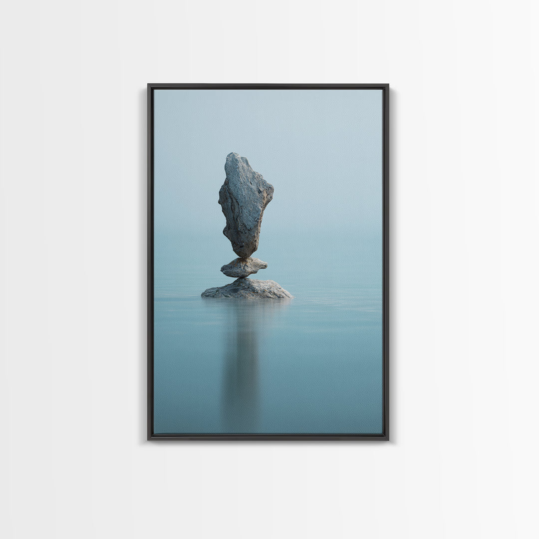 Ocean Horizon with Meditative Stillness Canvas Print, Yoga Studio Art, Living Room Wall Art, Yoga Studio Decor, Balance, YSA-2x3-96