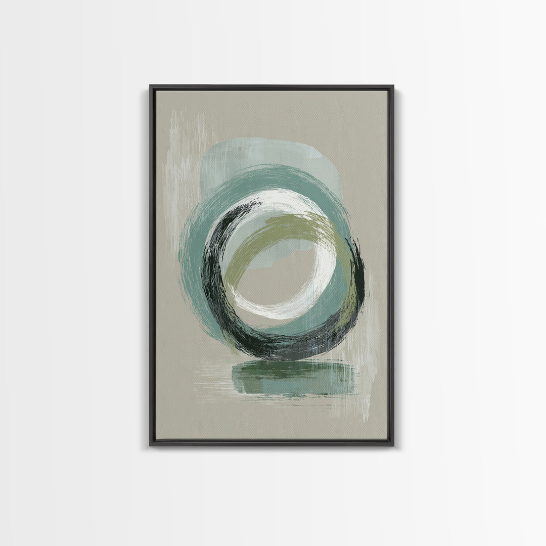 Minimal Zen Circle Brushstroke Canvas Print, Yoga Studio Art, Metal Wall Decor, Yoga Studio Decor, Fine Art, Balance, YSA-2x3-99