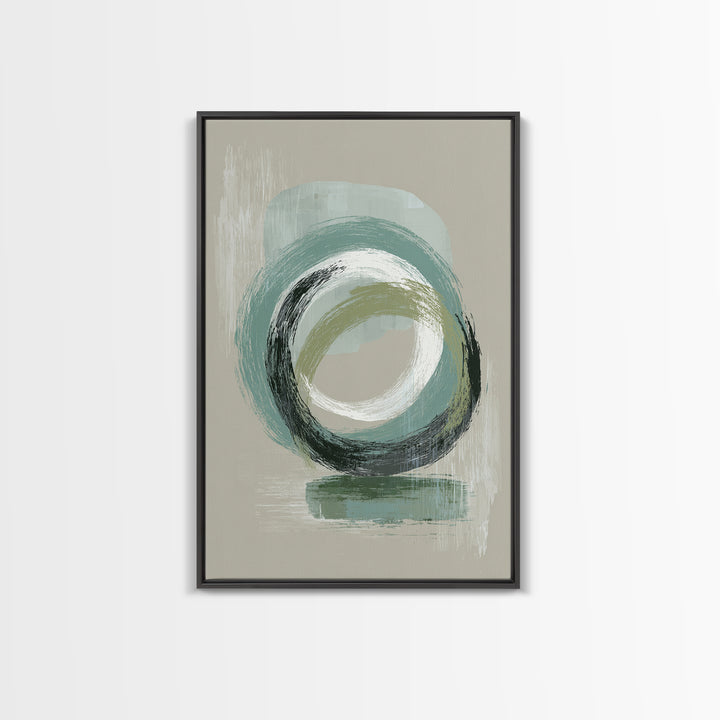 Minimal Zen Circle Brushstroke Canvas Print, Yoga Studio Art, Metal Wall Decor, Yoga Studio Decor, Fine Art, Balance, YSA-2x3-99
