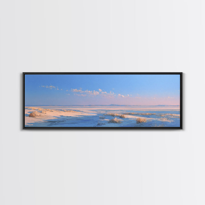 Peaceful Desert Horizon Framed Canvas Print, Yoga Studio Art, Southwest Decor, Yoga Studio Decor, Fine Art, Balance, YSA-3x1-28