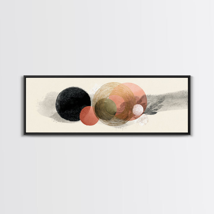 Minimal Zen Circle Brushstroke Canvas Print, Yoga Studio Art, Luxury Decor, Yoga Studio Decor, Balance, Living Room Decor, YSA-3x1-35