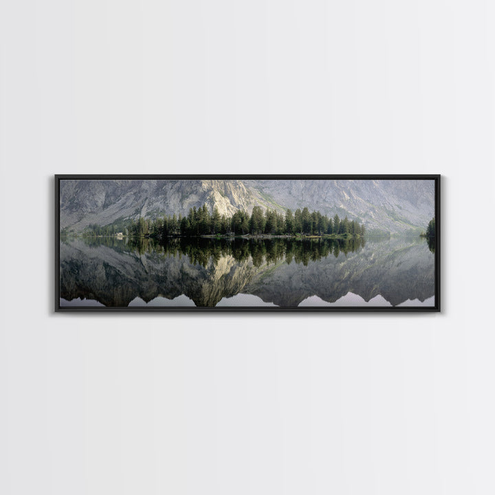 Sunrise Mountain Lake Reflection Canvas Print, Yoga Studio Art, Gym Art, Yoga Studio Decor, Fine Art, Balance, Minimalist Decor, YSA-3x1-36