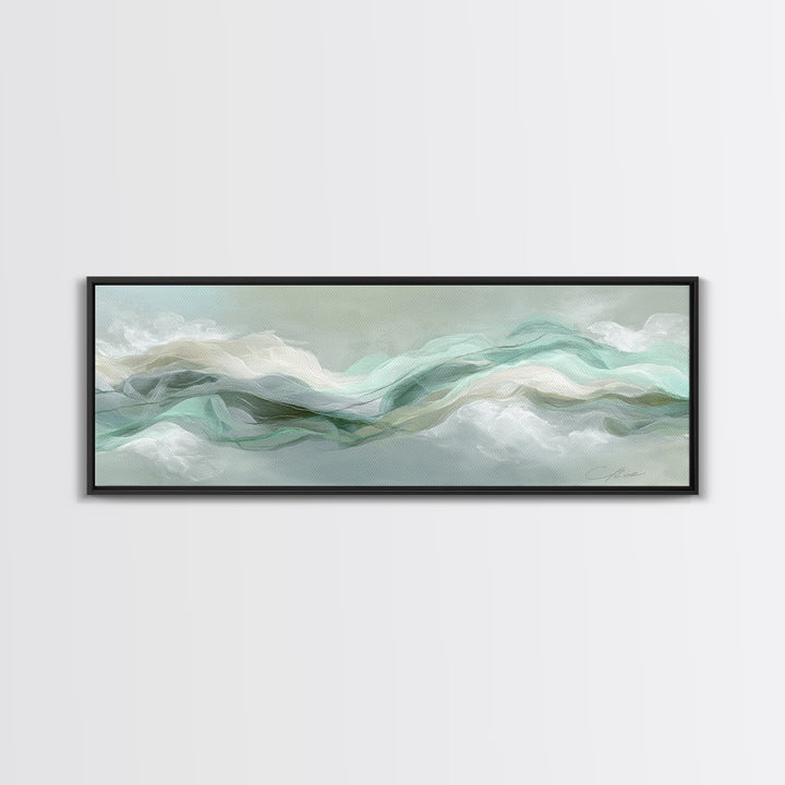 Abstract Breath Waves Canvas Print, Yoga Studio Art, Living Room Wall Art, Yoga Studio Decor, Balance, Black and White Art, YSA-3x1-71
