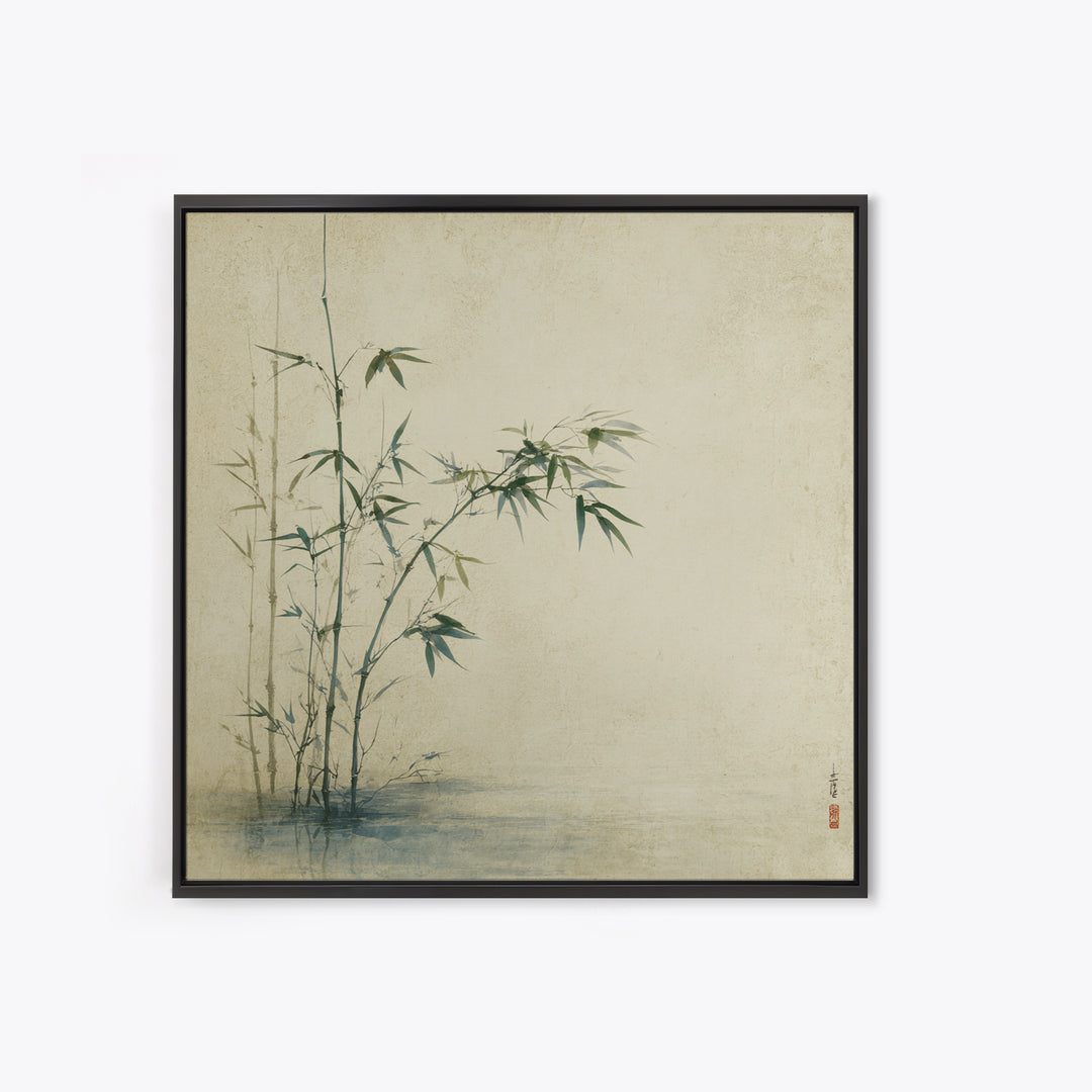 Bamboo Stalks in Sparse Ink Wash Canvas Print, Zen Art, Neutral Decor, Living Room Decor, Fine Art, Zen, Wall Decor, Art Print, ZEN-1x1-26