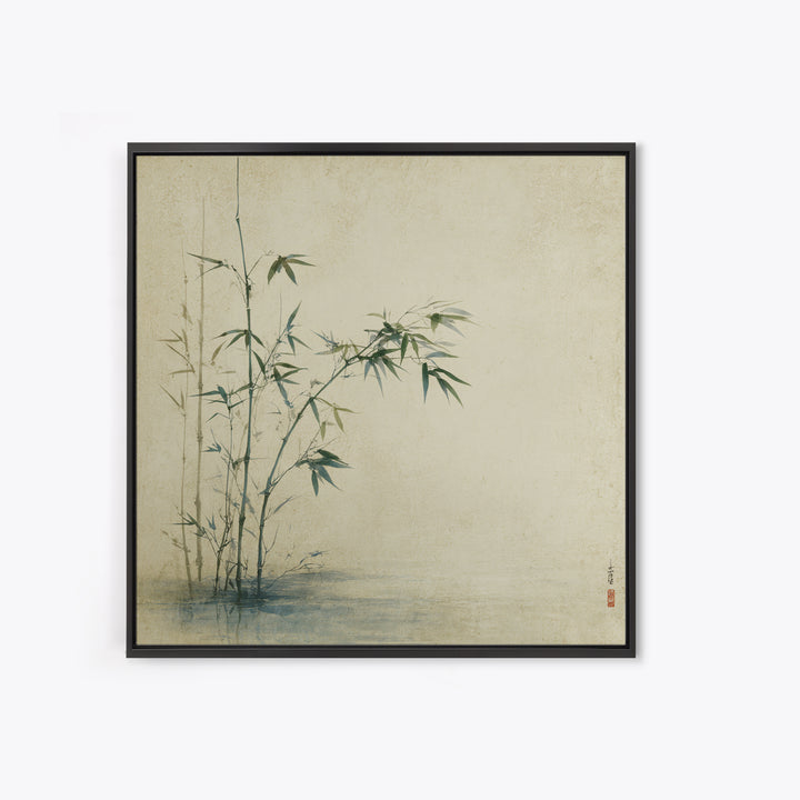 Bamboo Stalks in Sparse Ink Wash Canvas Print, Zen Art, Neutral Decor, Living Room Decor, Fine Art, Zen, Wall Decor, Art Print, ZEN-1x1-26