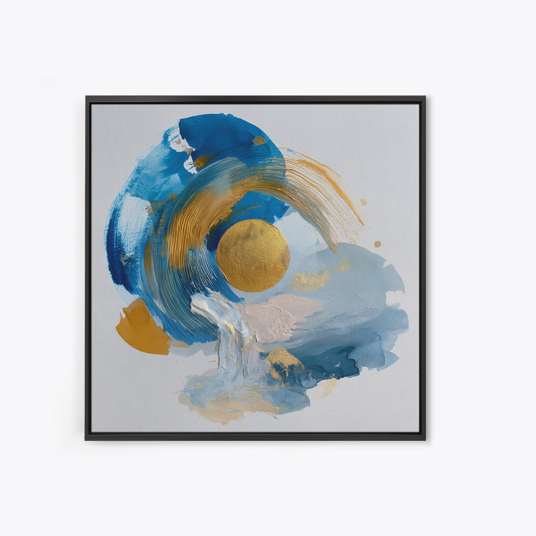 Single Black Ens Circle on Warm Paper Canvas Print, Zen Art, Art, Living Room Decor, Zen, Garden Art, Japanese Wall Art, ZEN-1x1-49