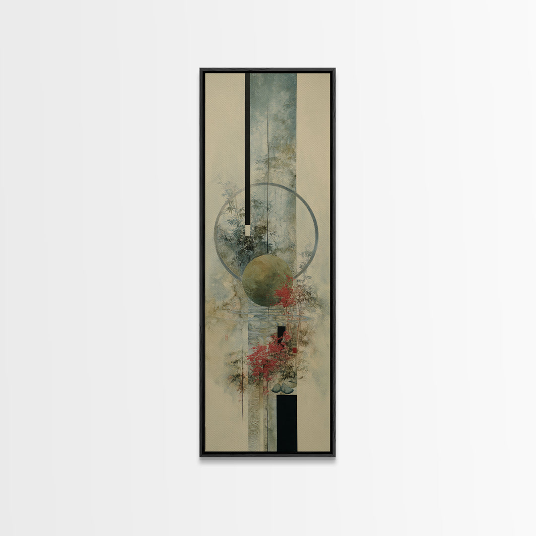 Abstract Balance of Circle Square and Line Framed Canvas Print, Zen Art, Flower Print, Living Room Decor, Abstract Art, Zen, ZEN-1x3-31