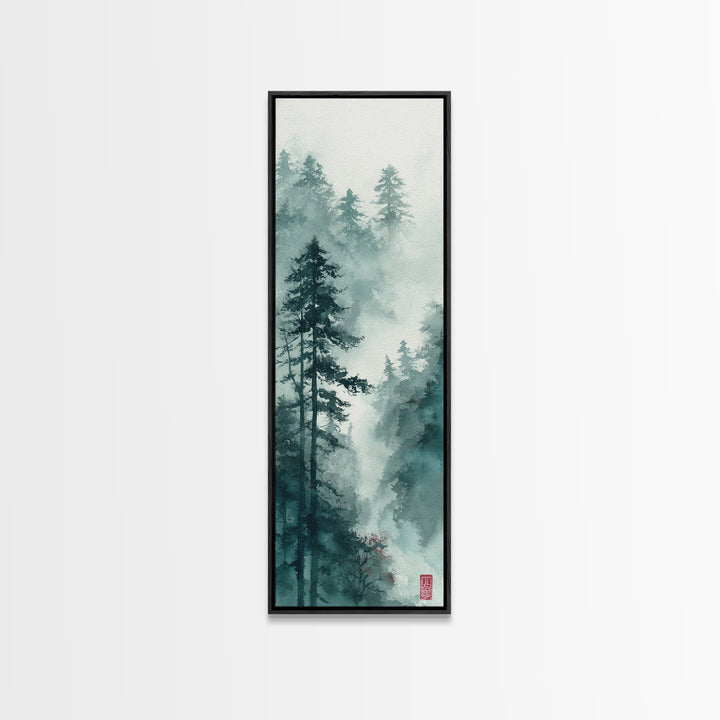 Calm Face with Closed Eyes and Simple Framed Canvas Print, Zen Art, Statement Artwork, Living Room Decor, Fine Art, Zen, ZEN-1x3-34