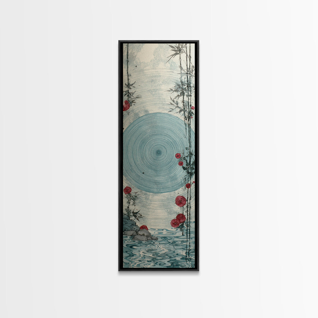 Water Ripple Circle Canvas Print, Zen Art, Home Decor, Living Room Decor, Oil Painting, Zen, Boho Wall Art, Garden Art, ZEN-1x3-97