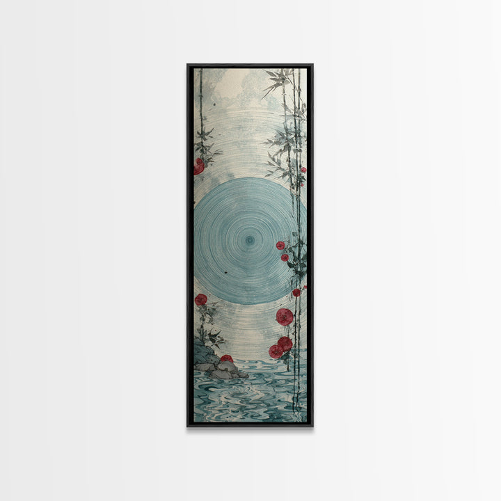 Water Ripple Circle Canvas Print, Zen Art, Home Decor, Living Room Decor, Oil Painting, Zen, Boho Wall Art, Garden Art, ZEN-1x3-97