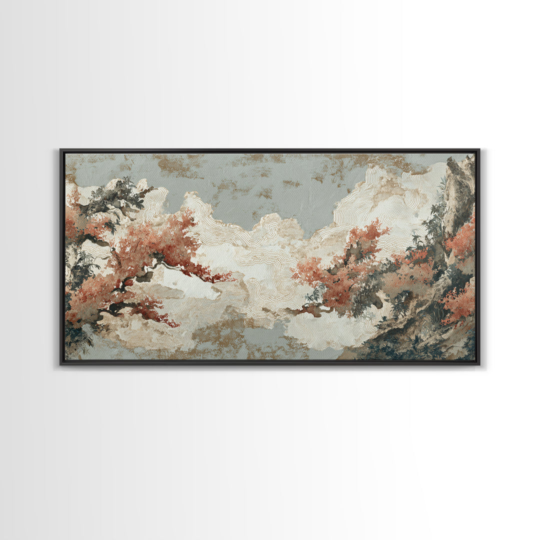 Raked Sand Garden Pattern from Above Canvas Print, Zen Art, Art, Living Room Decor, Zen, Garden Art, Japanese Wall Art, ZEN-2x1-2