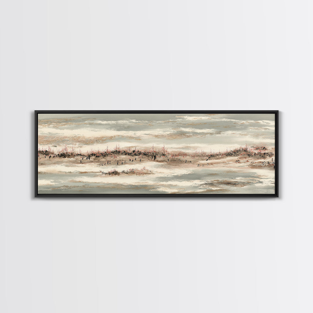 Raked Sand Garden Pattern from Above Canvas Print, Zen Art, Japanese Decor, Living Room Decor, Fine Art, Zen, Luxury Decor, ZEN-3x1-46