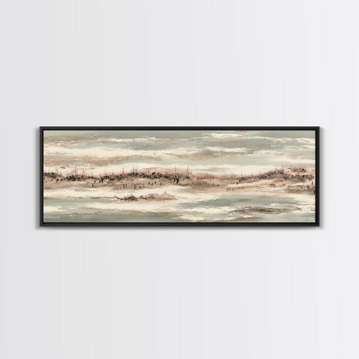 Raked Sand Garden Pattern from Above Canvas Print, Zen Art, Japanese Decor, Living Room Decor, Fine Art, Zen, Luxury Decor, ZEN-3x1-46