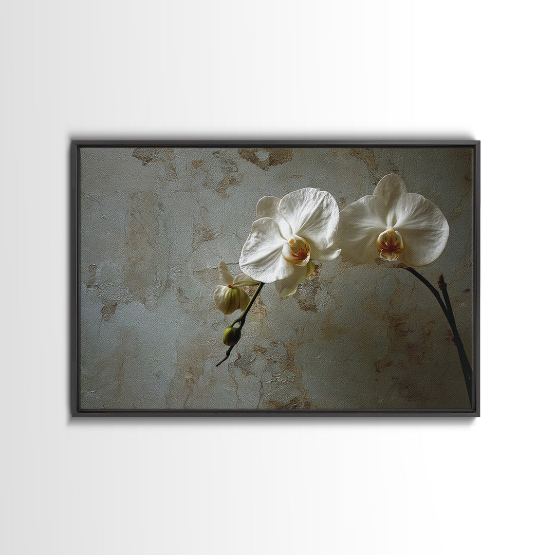 Single Orchid Stem Canvas Print, Zen Art, Original Painting, Living Room Decor, Zen, Abstract Painting, Japandi Wall Art, ZEN-3x2-51