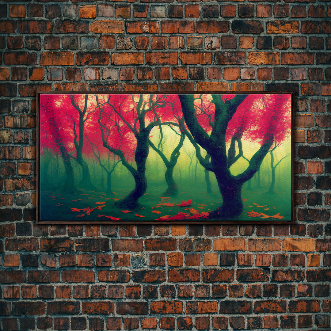 Japanese Maple Forest, Framed Canvas Print, Ready To Hang Wall Art