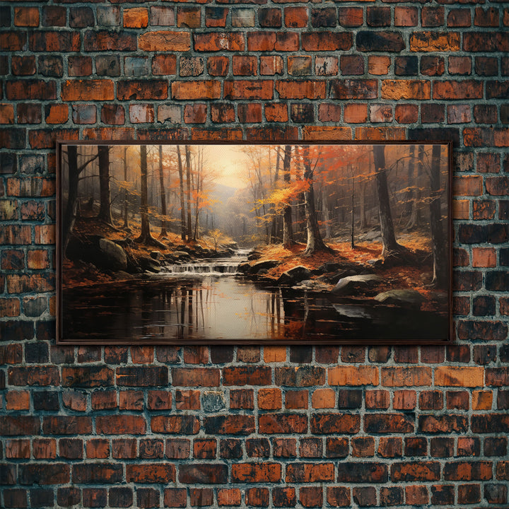 Fall Centerpiece Landscape Painting Canvas Print, Autumn Decor, Fall Centerpiece, Fall Home Decor, Fall Wall Decor, Fall Home Decor