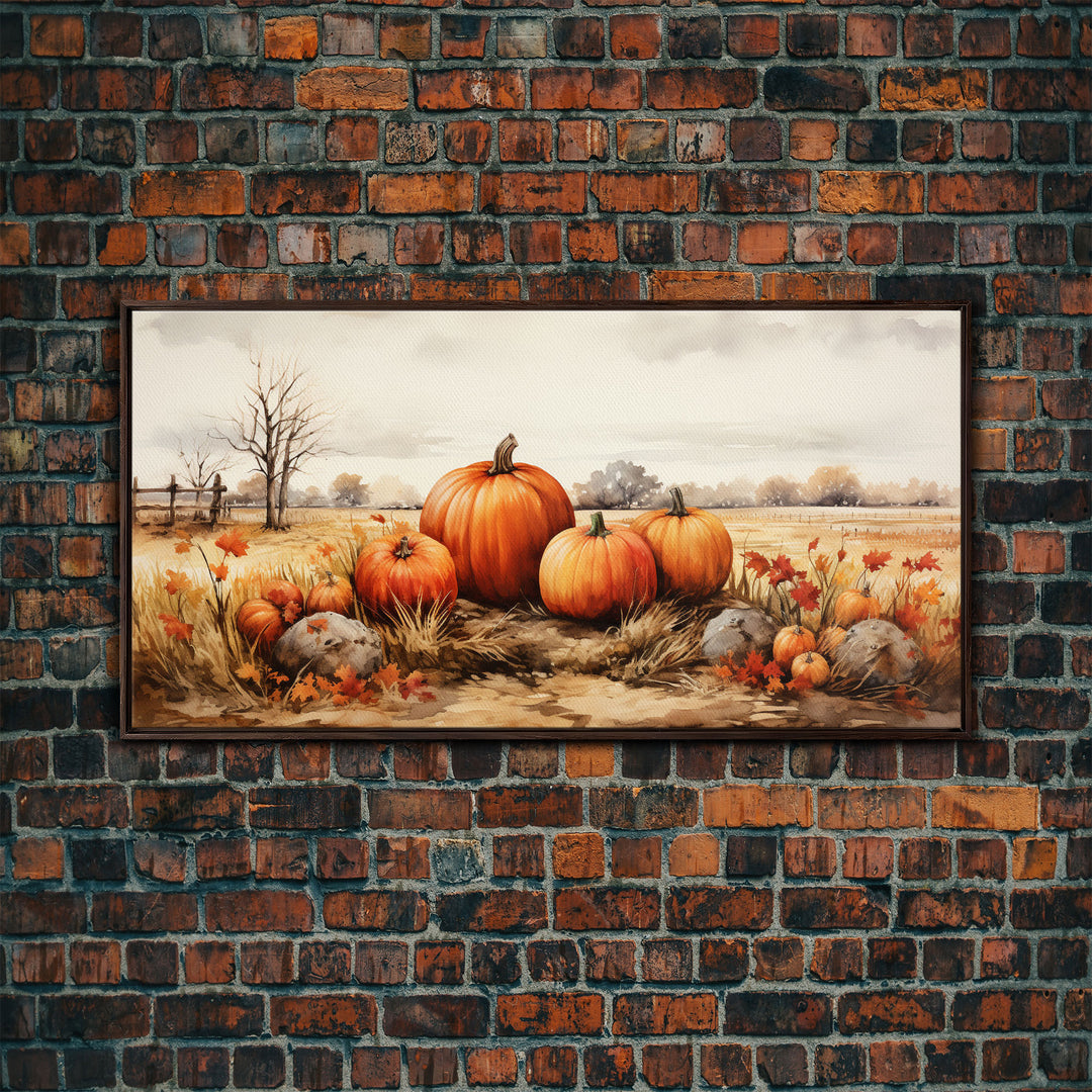 Pumpkins Stilll Life, Fall Decor, Farmhouse Wall Art, Framed Canvas Print, Vintage Inspired, Farmhouse Wall Art, Canvas Sign, Autumn Art