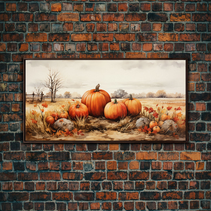 Pumpkins Stilll Life, Fall Decor, Farmhouse Wall Art, Framed Canvas Print, Vintage Inspired, Farmhouse Wall Art, Canvas Sign, Autumn Art