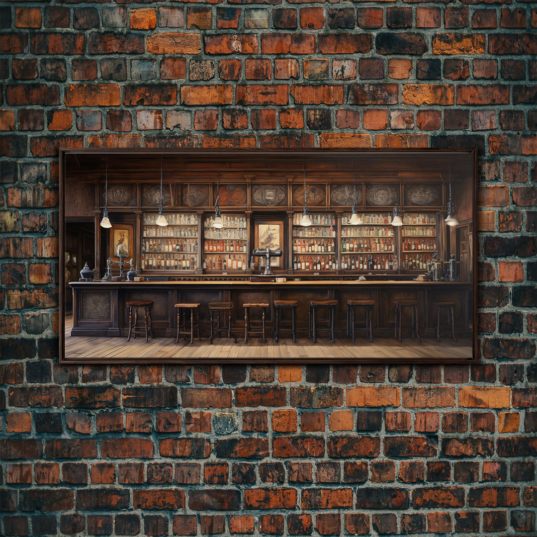 Western Wall Art, Prohibition Wall Art, Tavern Wall Art, Canvas Print, Wall Hanging, Panoramic Art, Bar Wall Decor, Game Room Decor