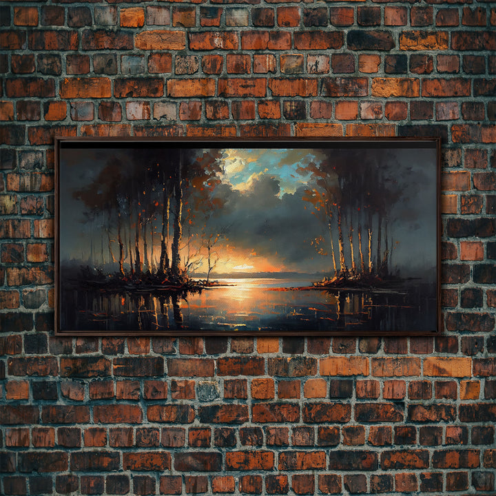 Moody Landscape Painting, Canvas Print, Framed Wall Art, Wall Decor, Vintage Style Art, Vintage Wall Art, Antique Reproduction Art