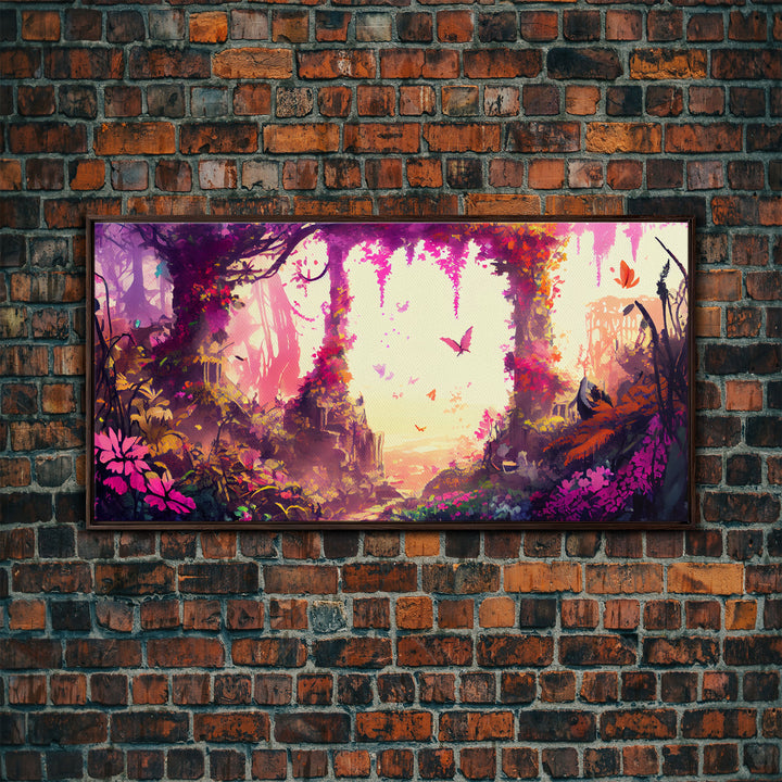 Pink Forest Art | Framed Canvas Print | Framed Art | Fantasy Decor | Magenta / Fuchsia Gift | Large Format Art