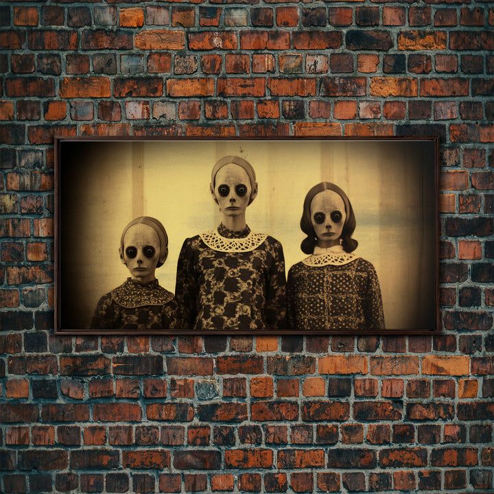 Cursed Halloween Art, Spooky Tintype Photography Canvas Print, Haunted Art, Spoopy Decor, Witch Art Print, Demonic Decor