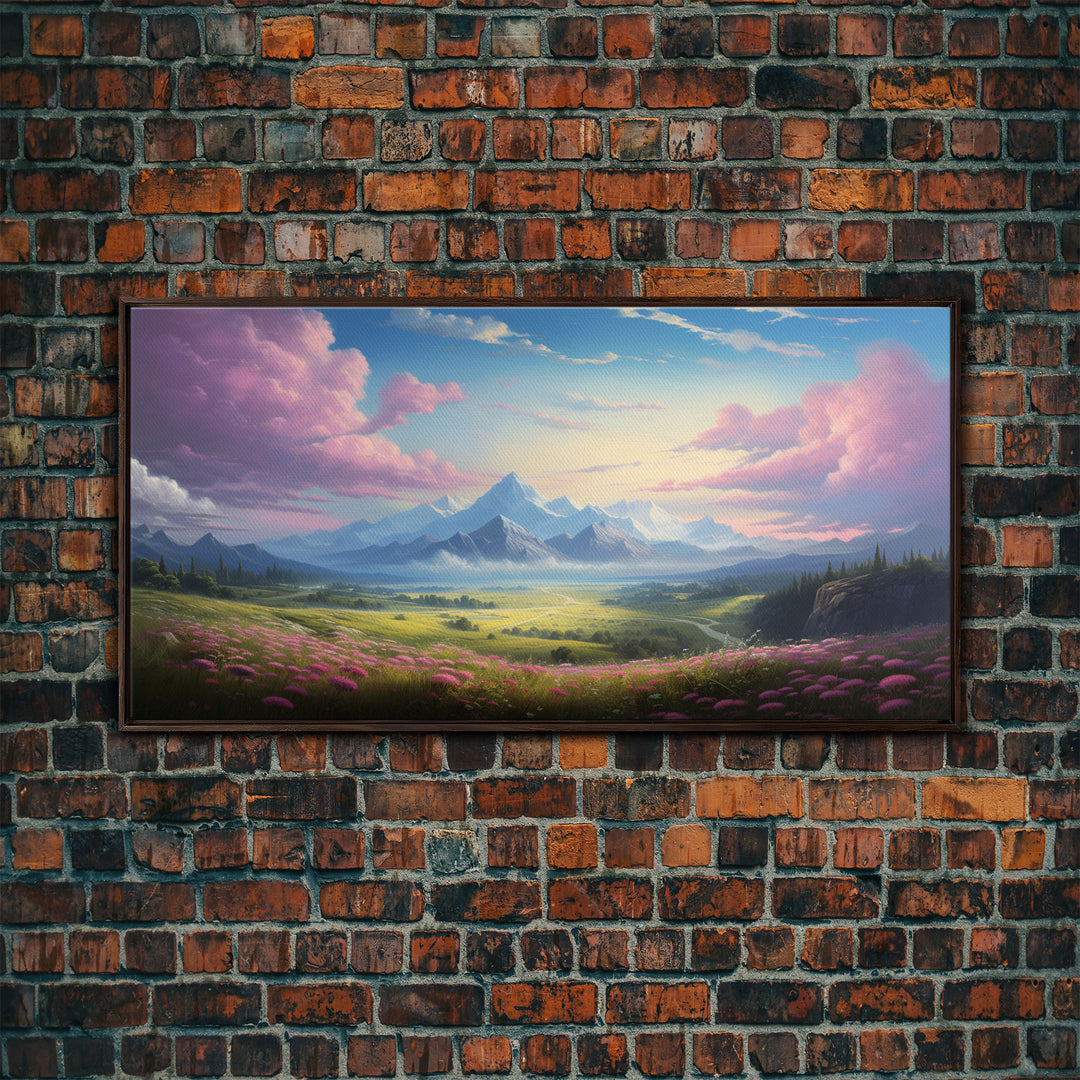 Beautiful Mountain Painting Canvas Print, Landscape Oil Painting, Minimalist Modern Art, Canvas Painting, Framed Mountain Art Print