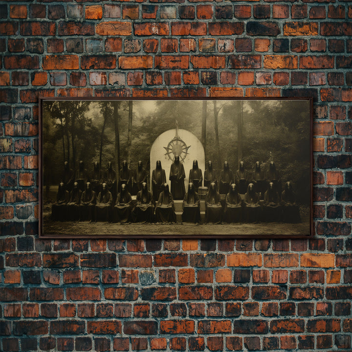 The Forest Witch Coven, Green Witches, Witch Art, Creepy Halloween Decor, Framed Canvas Print, Vintage Tintype Photo Art, Halloween Print