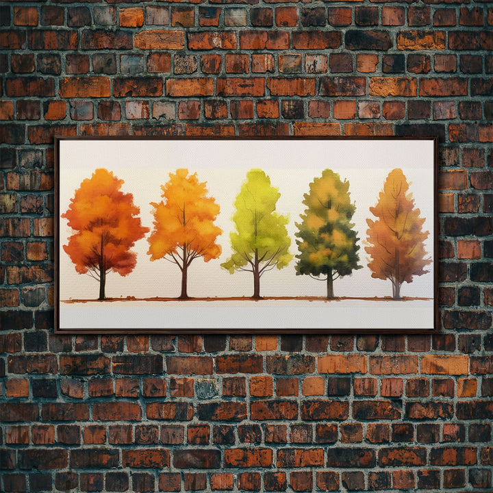 Fall Leaves Color Change Sign / Framed Canvas Print / Rustic Home Decor / Fall Decor / Autumn Thanksgiving Wall Art / Fall Centerpiece