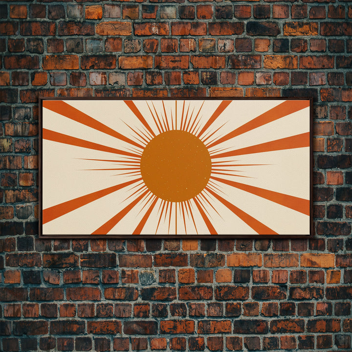 Art Deco Sun Burst Wall Art, Framed Canvas Print or Poster, Retro / Vintage Wall Decor, Modern Art, Sun Abstract Art MCM Midcentury Modern