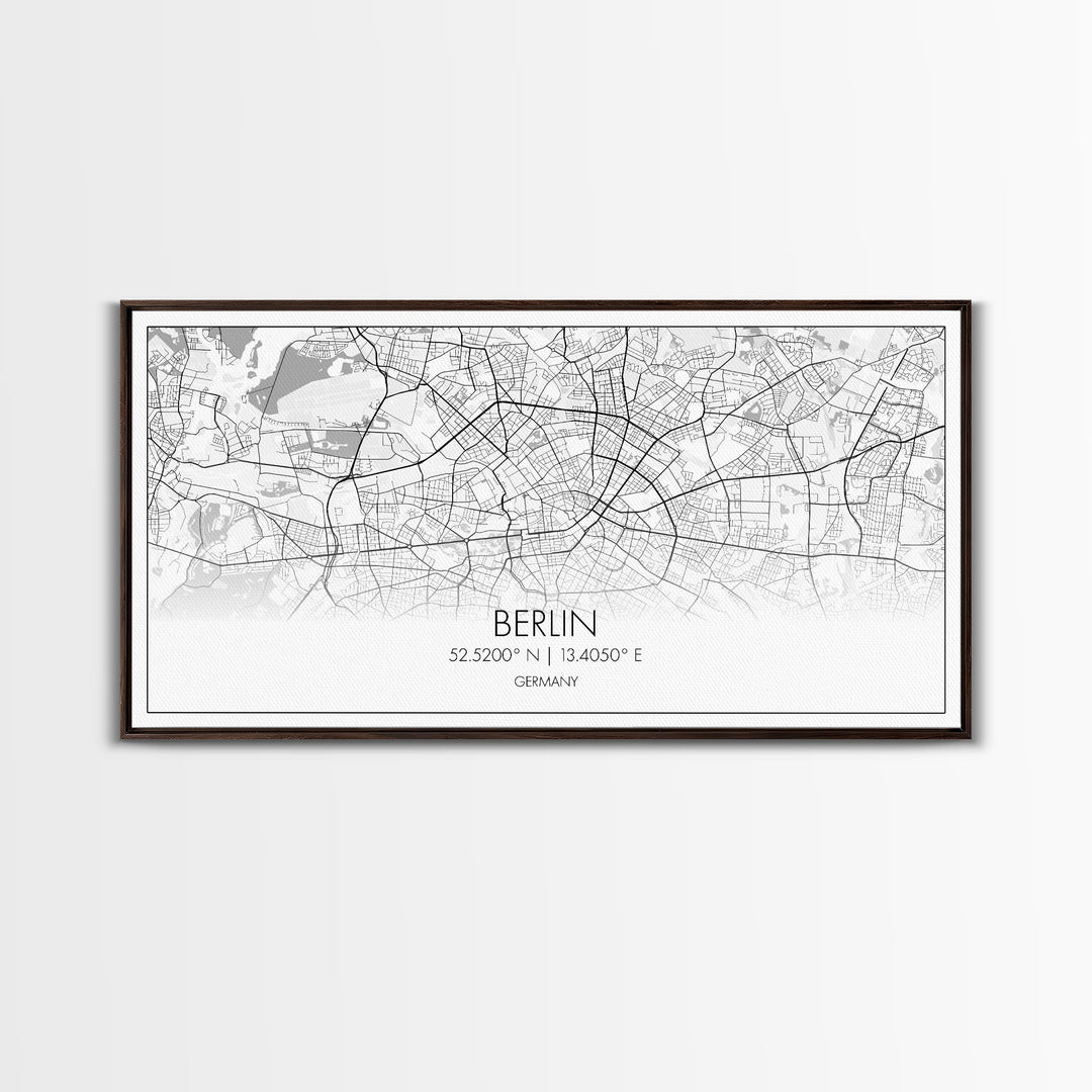 Berlin Street Map, Germany Map, Map Print, Modern Art, Wall Art, Canvas Print, Gift For New Home, Couples Décor, Minimalist Wall Art