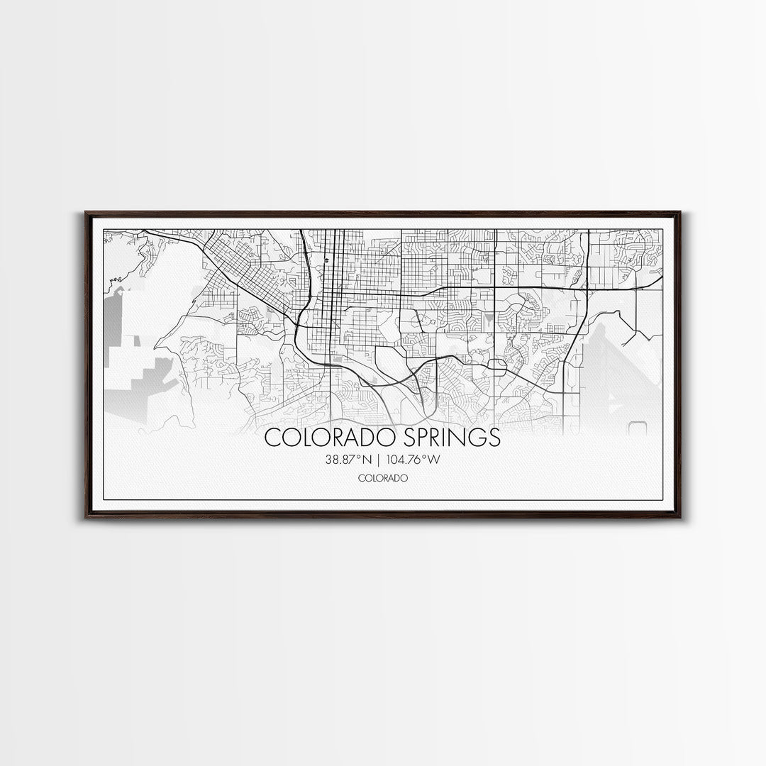 Colorado Springs Street Map, Colorado Map, Map Print, Modern Art, Wall Art, Canvas Art, Grandma Gifts, Classroom Wall Art, Dorm Wall Décor
