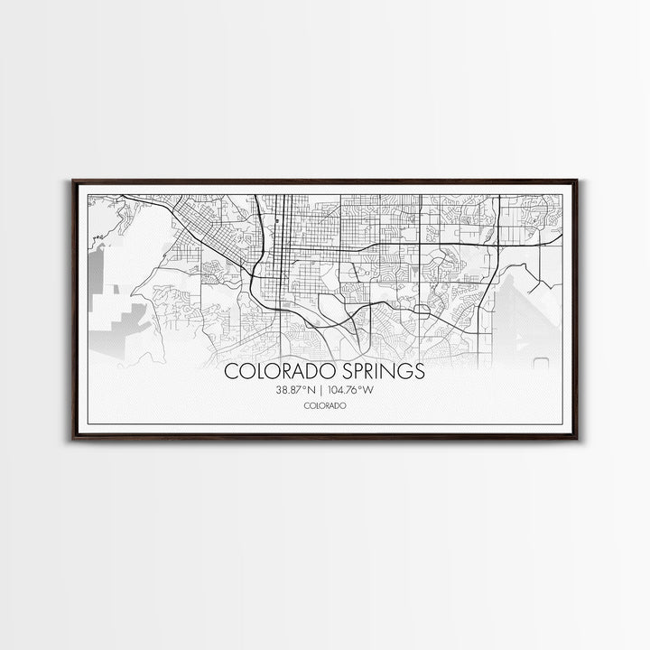 Colorado Springs Street Map, Colorado Map, Map Print, Modern Art, Wall Art, Canvas Art, Grandma Gifts, Classroom Wall Art, Dorm Wall Décor