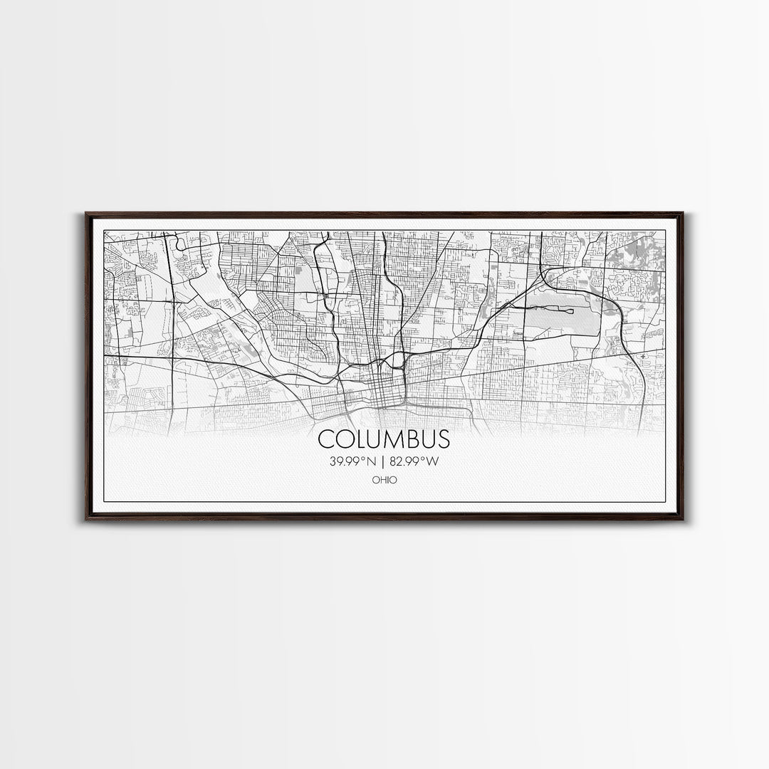 Columbus Street Map, Ohio Map, Map Print, Modern Art, Wall Art, Canvas Art, Cute Room Décor Aesthetic, Gift For Wife, Patriotic Décor