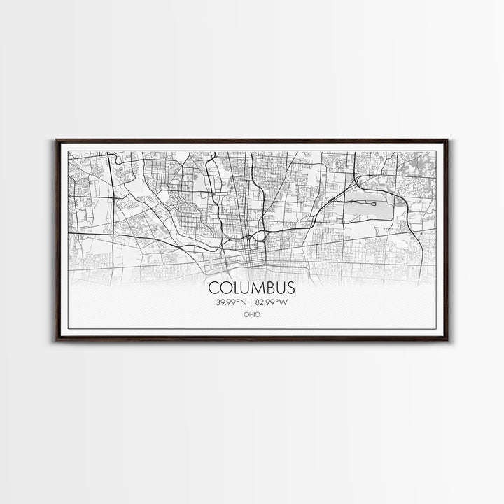 Columbus Street Map, Ohio Map, Map Print, Modern Art, Wall Art, Canvas Art, Cute Room Décor Aesthetic, Gift For Wife, Patriotic Décor