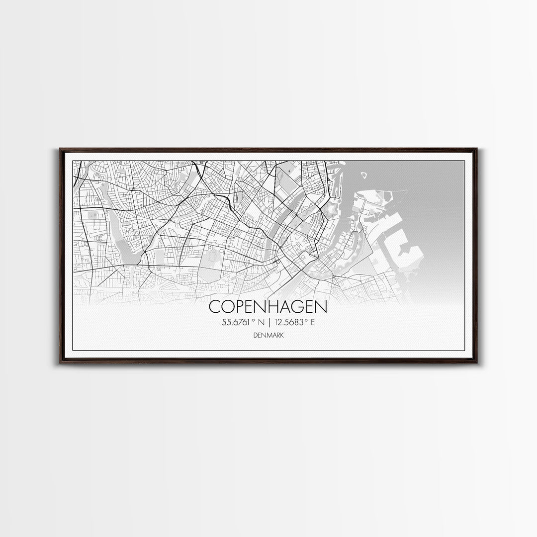 Copenhagen Street Map, Denmark Map, Map Print, Minimalist Art, Wall Art, Canvas Art, Modern Room Décor, RV Wall Décor, Gift For Pilot