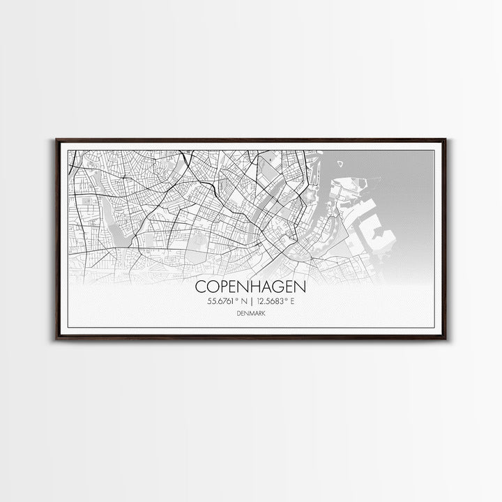 Copenhagen Street Map, Denmark Map, Map Print, Minimalist Art, Wall Art, Canvas Art, Modern Room Décor, RV Wall Décor, Gift For Pilot