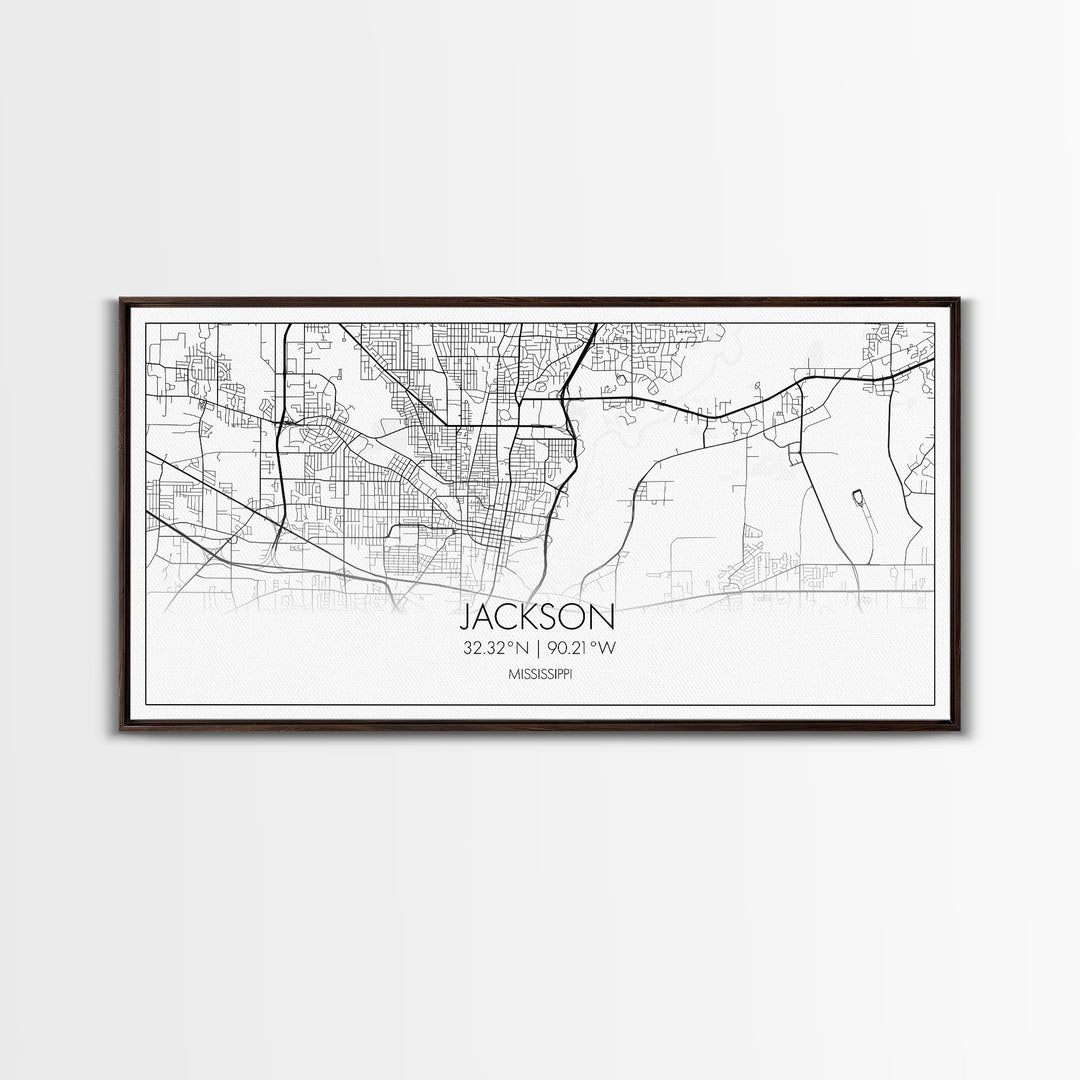 Jackson City Map, Mississippi Map, Map Art, Modern Art, Wall Art, Canvas Art, Apartment Wall Décor, Modern Farmhouse Art, Gift For Men