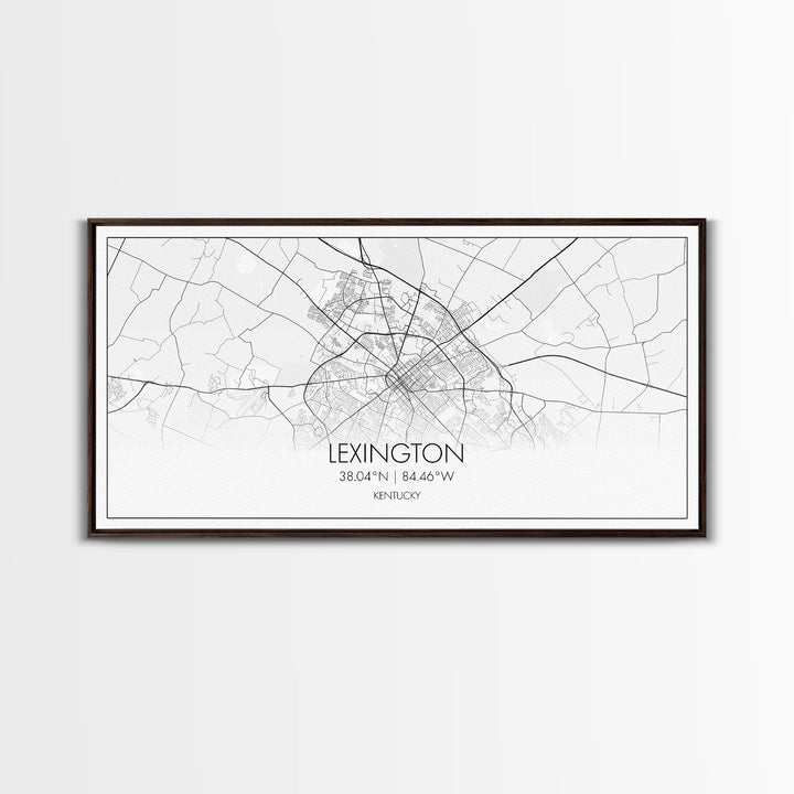 Lexington City Map, Kentucky Map, Map Art, Modern Art, Wall Art, Canvas Art, Farmhouse Wall Décor, Gift For Women, Living Room Wall Art