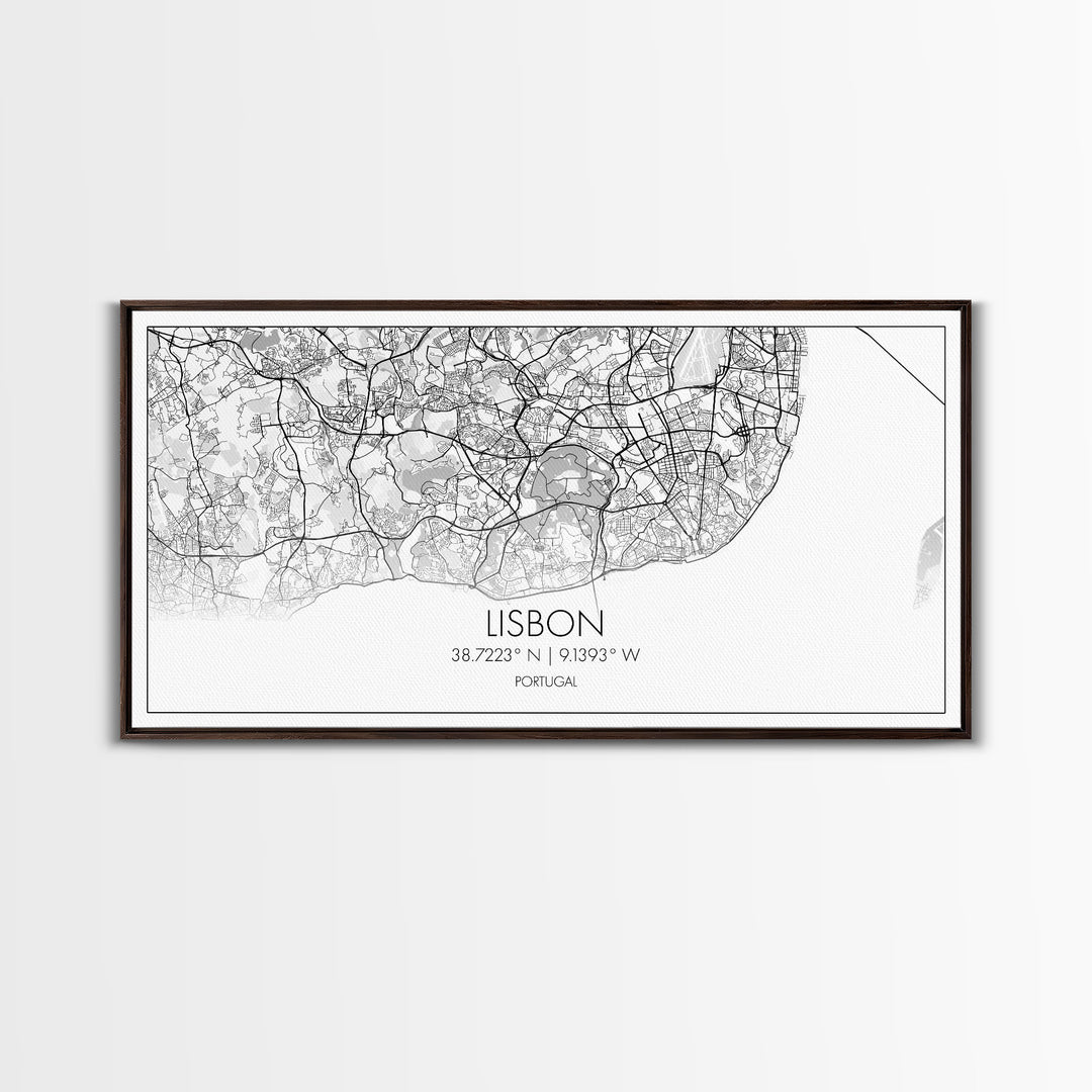 Lisbon City Map, Portugal Map, Map Art, Modern Art, Wall Art, Canvas Art, Travel Wall Décor, Apartment Wall Art, Book Lover Gift, Office Art