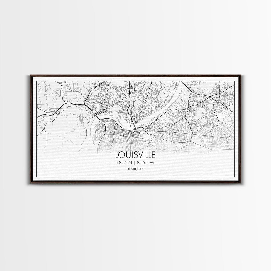 Louisville City Map, Kentucky Map, Map Art, Modern Art, Wall Art, Canvas Art, Aesthetic Room Décor, Wall Art Home Décor, Birthday Gift
