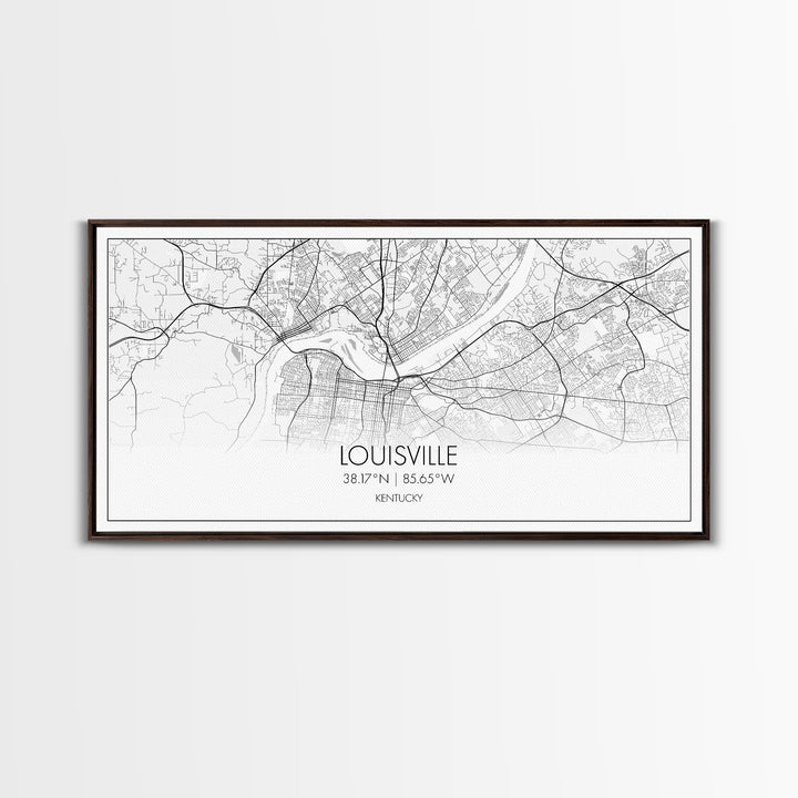 Louisville City Map, Kentucky Map, Map Art, Modern Art, Wall Art, Canvas Art, Aesthetic Room Décor, Wall Art Home Décor, Birthday Gift